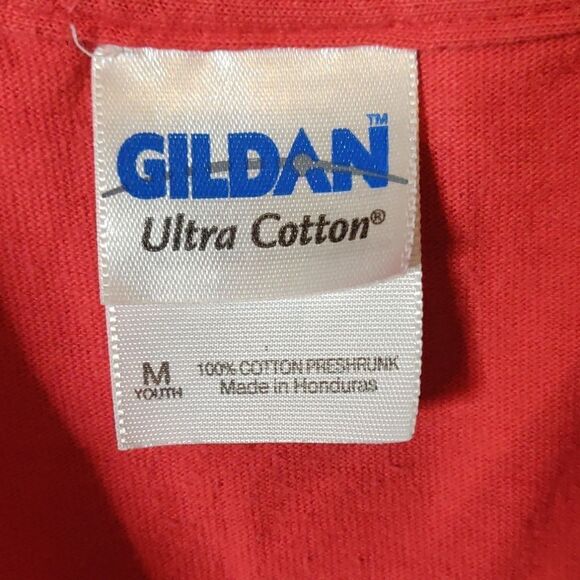 Gildan Jesus Loves Me Red Short Sleeve T-Shirt Size M‎ - Picture 2 of 4